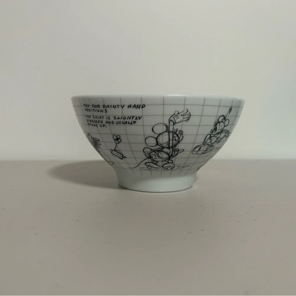 Disney Sketchbook Cereal Bowl Minnie Mouse White Black